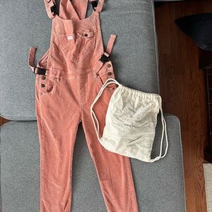 The Mumsie baby wearing / pregnancy overalls, coral corduroy